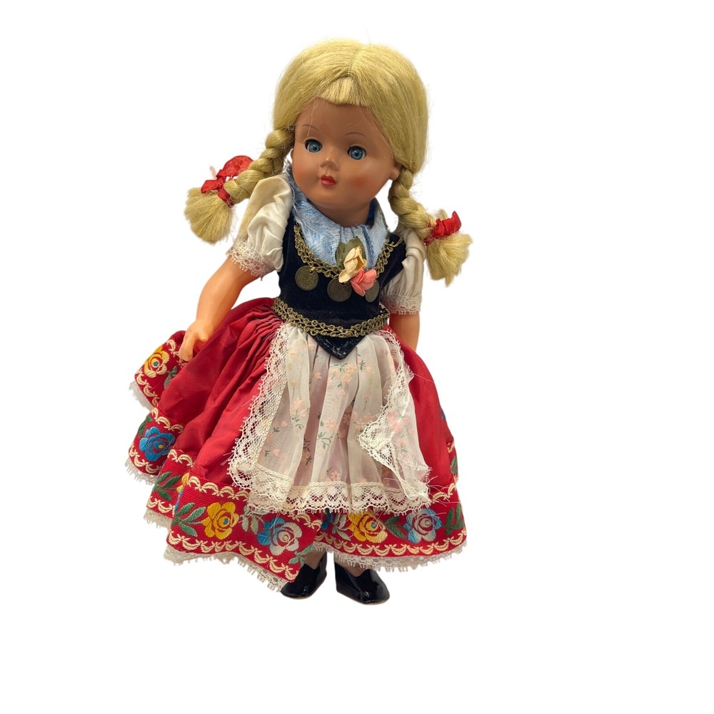 Celluloid Doll German Schmider Trachten Kathi Bavaria Bayrisches Dirndl 11"